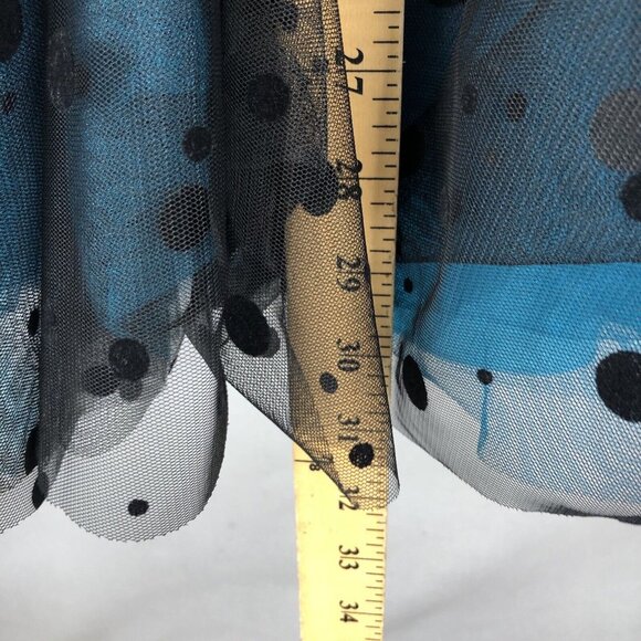 Flirt By Maggie Sottero Dress Womens Small Teal Black Short Prom Event Netting - Picture 6 of 16